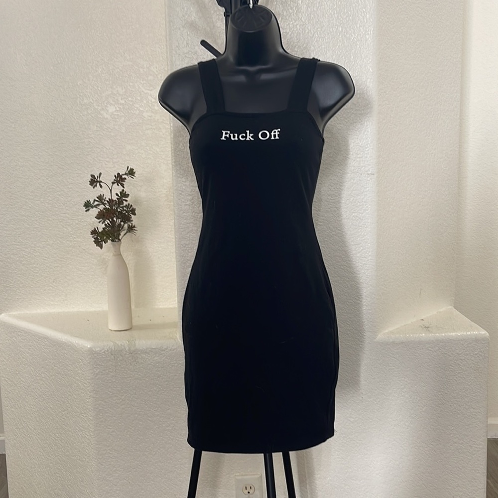 FASHION NOVA f*ck off black mini dress